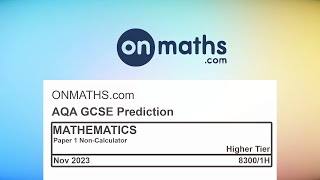 Nov 2023 Predicted Maths GCSE Paper 1 NonCalculator AQA Higher Non Calculator Exam 83001H [upl. by Lertnom]