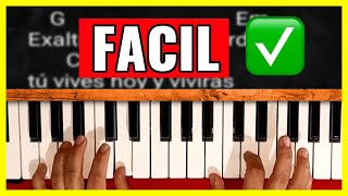 Como tocar EXÁLTATE Marcos Witt  Tutorial de piano cristiano facil [upl. by Doane140]