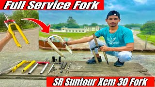 How To Service 📸MTB Suspension  SR XCM 30 Fork Firefox in Hindi Indian Cycle [upl. by Chessy]