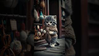 🌞🐾 The Kittens Day in the Cozy Town 🏡✨ cat aicat catcute catlover funny animation kitten [upl. by Nare968]