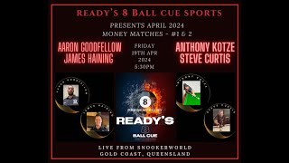 Readys 8 Ball Cue Sports April MM  Friday 19th April 2024 [upl. by Hesketh]