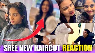 SREE NEW HAIR CUT AND MAKEOVER REACTION 😍 FOR MARRIAGE OF ANJI ❤️  എല്ലാരും ഞെട്ടി 😂 [upl. by Las]