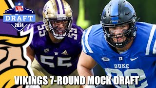 7Round Minnesota Vikings Mock Draft Building One of the Best Offensive Lines in the NFL [upl. by Enirod]