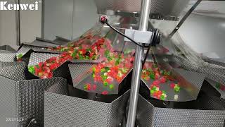 Kenwei丨16 Head weigher for weighing gummy candy [upl. by Oslec]