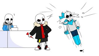 CC Eng Sub   Undertale AU 手書  便利商店搶劫！（UT Sans，US Sans，UF Sans） [upl. by Cappella568]