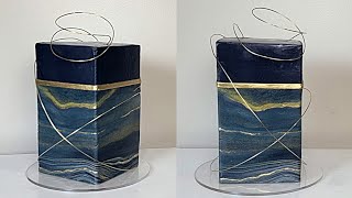 I had to stack 2 cakes together  Tall MODERN CONTEMPORARY Marbled Cake  Cake Decorating Tutorial [upl. by Edna]