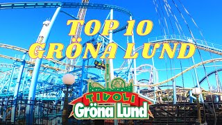 TOP 10 COASTER GRÖNA LUND 4K COASTER amp ATTRACTIONS [upl. by Ayama]