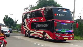 manuver bus mewah agra mas double deckerpo haryantosumber alam di terminal jati jajar depok [upl. by Htebazileyram151]