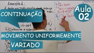 Movimento Uniformemente Variado Fórmulas e Exemplos  Continuação [upl. by Sitruk10]