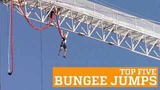 TOP FIVE BUNGEE JUMPS  PEOPLE ARE AWESOME [upl. by Saloma]