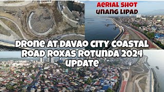 DRONE SHOTDAVAO CITY COASTAL ROAD ROXAS ROTUNDA LATEST UPDATE 2024 [upl. by Veriee245]