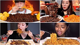 EXTREME SPICY 🌶️ NOODLES CHALLENGE  BULDAK 2X SPICY 🥵 RAMEN VS GHOST PAPER NOODLES 🍝 bigbites [upl. by Torry]