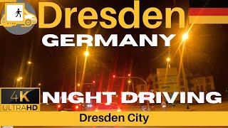 Driving in Germany Dresden At Night Innerstadt [upl. by Jobie685]