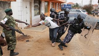 Gunfire in Kampala as security forces quell protests over Bobi Wine detention [upl. by Hayyim]