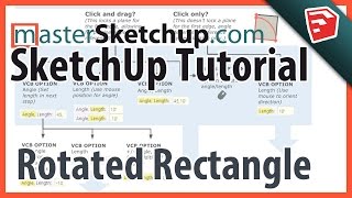 SketchUp Rotated Rectangle Tutorial SketchUp 2015 new feature [upl. by Anivas]