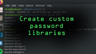 Create Custom Password Libraries with Wordlister Tutorial [upl. by Eilrahc]