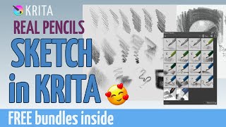 Sketch BRUSHES in Krita SK1 Discover the REAL PENCILS [upl. by Lemay]