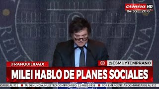 Javier Milei habló de los planes sociales ¿qué dijo [upl. by Obadias]