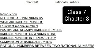 Chapter 8 class 7 mathsrational numbers [upl. by Ydniahs469]