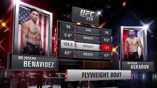 JOSEPH BENAVIDEZ VS ASKAR ASKAROV FULL FIGHT UFC 259 [upl. by Kcirredal985]