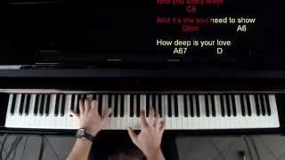 How Deep Is Your Love HQ audio with lyrics amp chords [upl. by Grimaud660]