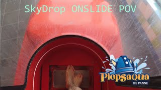 Plopsaqua De Panne  SkyDrop Trapdoor Water Slide ONRIDE POV [upl. by Wilma]