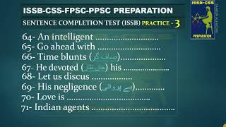 sentence complete test SCT ISSB practice 3  ISSB  English sentence [upl. by Ardet]