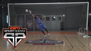 Jarrett Allen Uses His Impressive Hops To Block Kicks  Sport Science  ESPN [upl. by Anigar795]