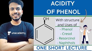 Acidity of phenol  Resonance in phenol  structure and uses of phenol cresol resorcinol napthol [upl. by Morna]