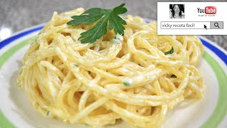 ESPAGUETI ALFREDO  SPAGUETTI ALFREDO  Vicky Receta Facil [upl. by Hicks]