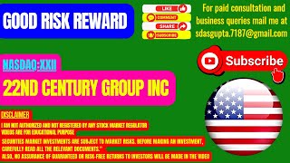 XXII STOCK NEWS  22ND CENTURY GROUP GOOD RISK REWARD [upl. by Winona577]