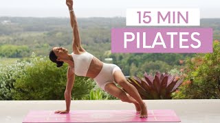 15 MIN EXPRESS PILATES WORKOUT  AtHome Mat Pilates No Equipment [upl. by Fransen]