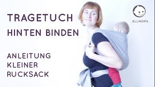 Tragetuch Rücken binden Anleitung von Trageberaterin [upl. by Suiravad]