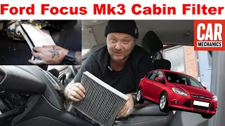 Ford Focus Mk3 Cabin Filter Replacement DIY [upl. by Anwaf]