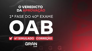 1ª Fase do 40º Exame OAB  Correção do 4º Simulado [upl. by Morgen]