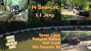 14 Broncos 1 Jeep on the Daniel Boone Backcountry Byway Spaas Pumpkin Hell Creek Fincastle offroad [upl. by Ayahs]