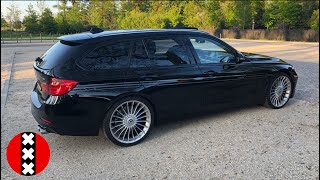 Alpina B3 Biturbo N55 drive along sound and launches [upl. by Ecinhoj]