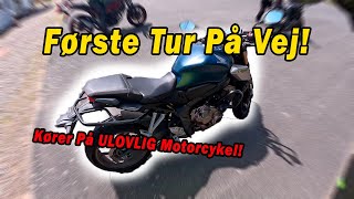 Første Gang På Vej Kører På ULOVLIG Motorcykel  Motorcykel kørekort 2 [upl. by Esinej561]