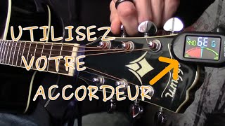 Comment accorder sa guitare avec un accordeur pince [upl. by Lyret534]