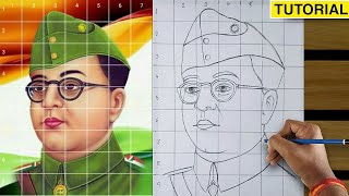 Netaji Subhash Chandra Bose Drawing Step By Step How to Draw Netaji Subhash Chandra Bose [upl. by Relyks]