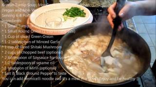 Korean Radish Soup Turnip Green Soup MooGook 무국 Vegan and NonVegan Recipe [upl. by Moskow]