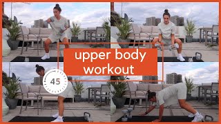 UPPER BODY WORKOUT TONE amp SWEAT  STEF FIT [upl. by Orecic]