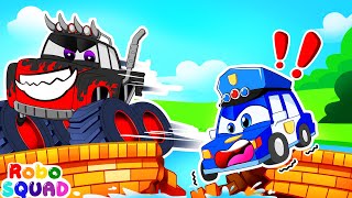 Monster Truck Song 👮‍♂ Bubble Bath Song  Nursery Rhymes  RoboSquad Kids Songs [upl. by Namijneb92]