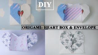 DIY ORIGAMI  HEART BOX WITH SECRET MASSAGE  POPUP HEART [upl. by Annirok]