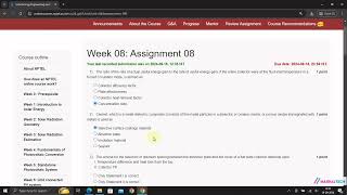 NPTEL Solar Energy Engineering and Technology Week8 Assignment8 Solution JULY 2024 [upl. by Adda]