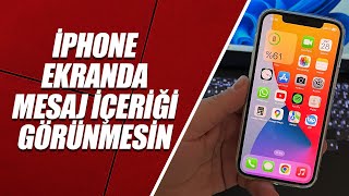 İPHONE EKRANDA MESAJ İÇERİĞİ GİZLEME BİLDİRİM AÇMAKAPATMA [upl. by Helve]