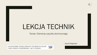 Lekcja technik Elementy rysunku technicznego klasa 5 SP [upl. by Naujtna]