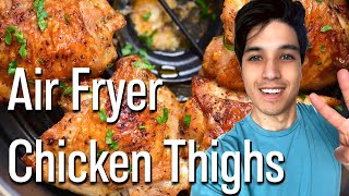 Air Fryer Chicken Thighs  How to make truly crispy and juicy chicken thighs in the air fryer [upl. by Tertias]