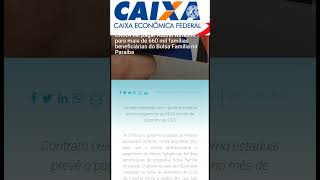 CAIXA VAI PAGAR ABONO NATALINO PARA MAIS DE 660 MIL FAMÍLIAS BENEFÍCIARIAS DO BOLSA FAMÍLIA NA PB [upl. by Aynotak]