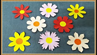 How to Make 8 Different Paper Flowers Shapes  Easy Paper Cutting Flower Craft  DIY Easy Craft diy [upl. by Dloniger]